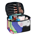8-Bit Pixel Unicorn Print Travel Makeup Bag