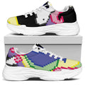8-Bit Pixel Unicorn Print White Chunky Shoes
