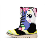 8-Bit Pixel Unicorn Print Winter Boots