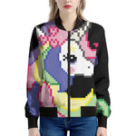8-Bit Pixel Unicorn Print Women's Bomber Jacket