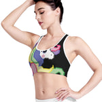 8-Bit Pixel Unicorn Print Women's Sports Bra
