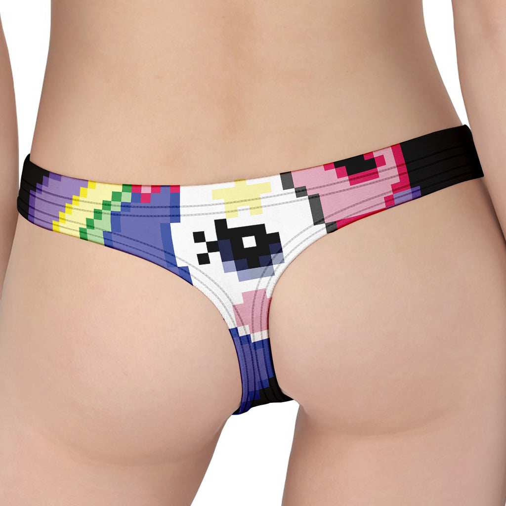 8-Bit Pixel Unicorn Print Women's Thong