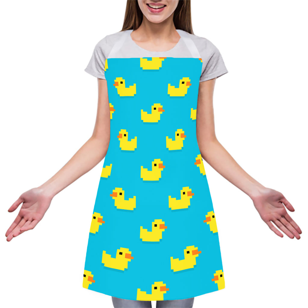 8-Bit Rubber Duck Pattern Print Adjustable Apron