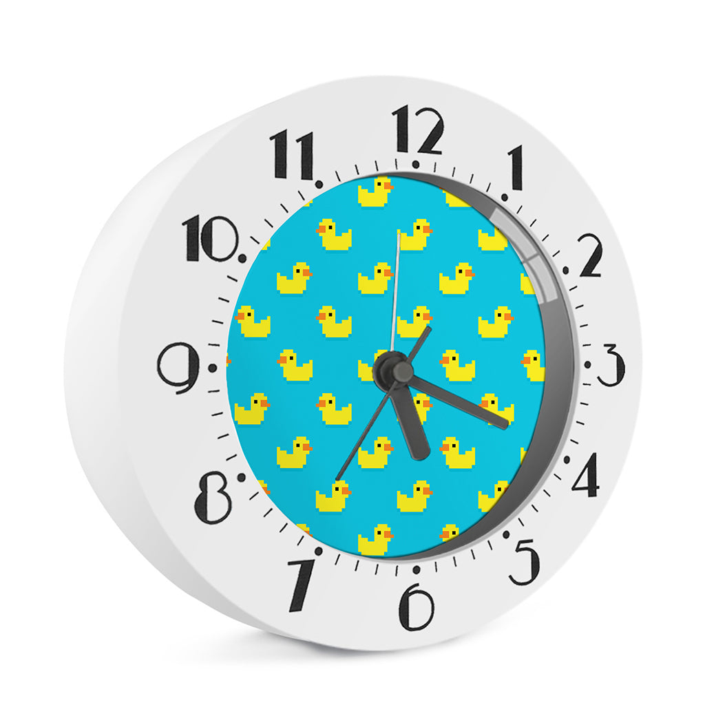 8-Bit Rubber Duck Pattern Print Alarm Clock