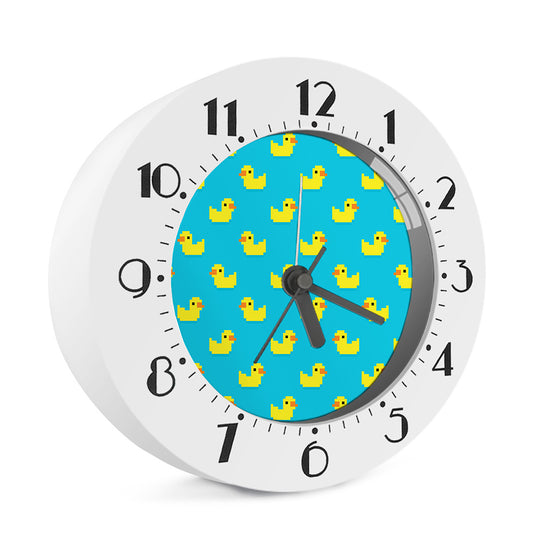 8-Bit Rubber Duck Pattern Print Alarm Clock