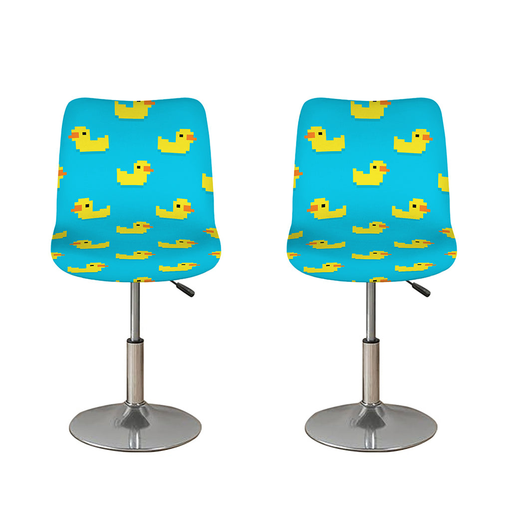 8-Bit Rubber Duck Pattern Print Bar Stool Covers