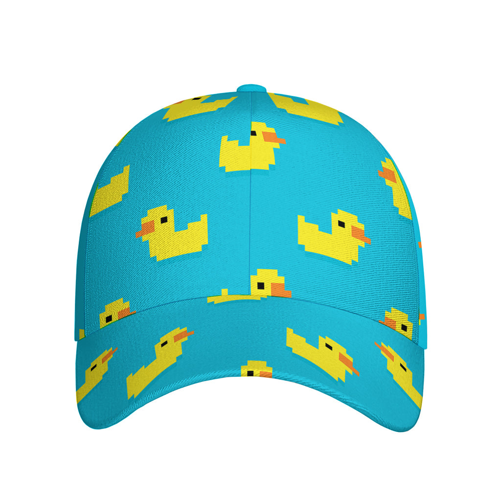 8-Bit Rubber Duck Pattern Print Baseball Cap