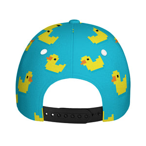 8-Bit Rubber Duck Pattern Print Baseball Cap