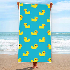 8-Bit Rubber Duck Pattern Print Beach Towel