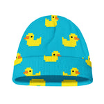 8-Bit Rubber Duck Pattern Print Beanie