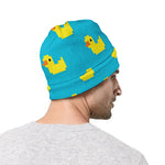 8-Bit Rubber Duck Pattern Print Beanie