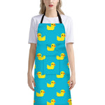 8-Bit Rubber Duck Pattern Print Bib Apron With Pocket