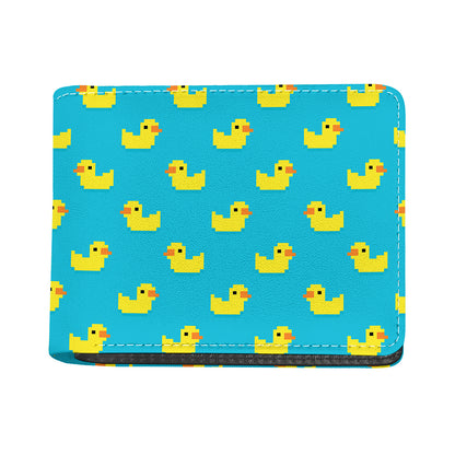 8-Bit Rubber Duck Pattern Print Bifold Wallet