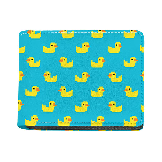 8-Bit Rubber Duck Pattern Print Bifold Wallet