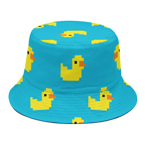 8-Bit Rubber Duck Pattern Print Bucket Hat