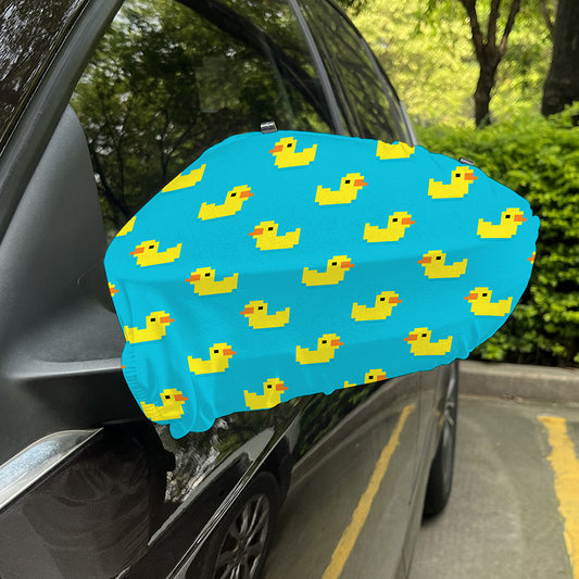 8-Bit Rubber Duck Pattern Print Car Side Mirror Covers