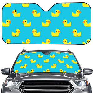 8-Bit Rubber Duck Pattern Print Car Windshield Sun Shade