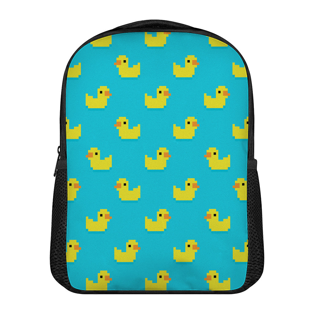 8-Bit Rubber Duck Pattern Print Casual Backpack