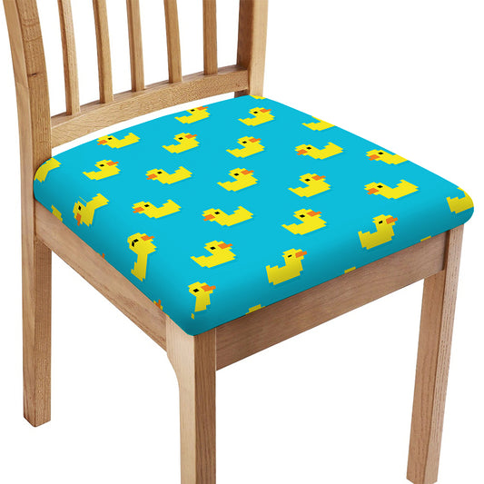 8-Bit Rubber Duck Pattern Print Chair Cushion Cover