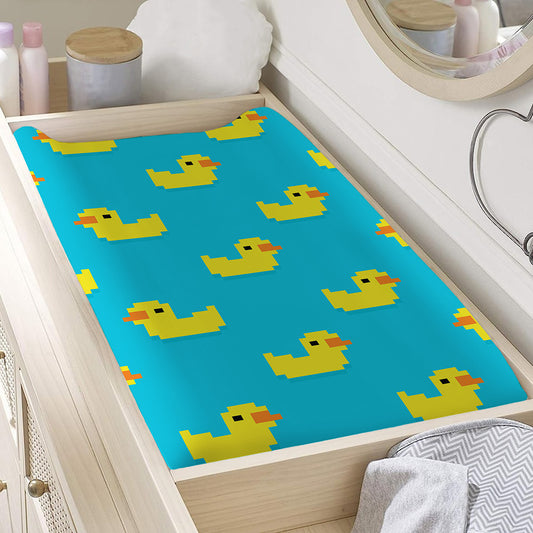 8-Bit Rubber Duck Pattern Print Changing Pad Cover