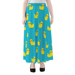 8-Bit Rubber Duck Pattern Print Chiffon Maxi Skirt