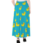 8-Bit Rubber Duck Pattern Print Chiffon Maxi Skirt