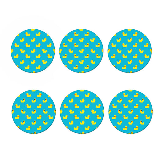 8-Bit Rubber Duck Pattern Print Coaster Set