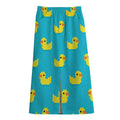8-Bit Rubber Duck Pattern Print Cotton Front Slit Maxi Skirt