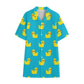 8-Bit Rubber Duck Pattern Print Cotton Hawaiian Shirt