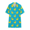 8-Bit Rubber Duck Pattern Print Cotton Hawaiian Shirt