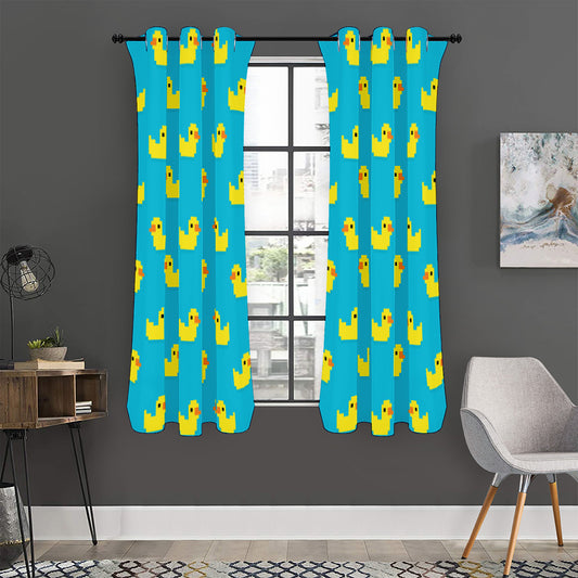 8-Bit Rubber Duck Pattern Print Curtain