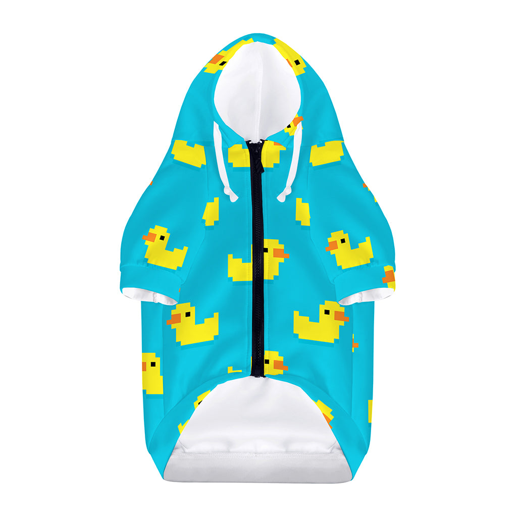 8-Bit Rubber Duck Pattern Print Dog Zip Up Hoodie