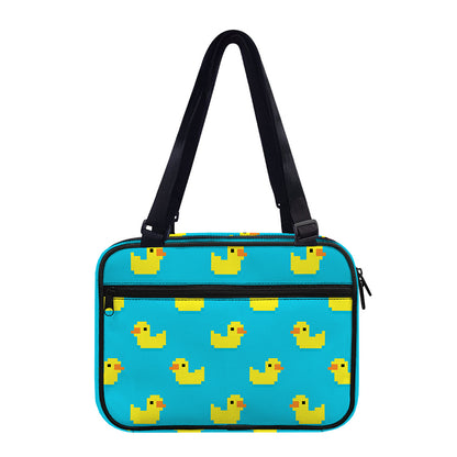 8-Bit Rubber Duck Pattern Print Double Strap Bible Bag