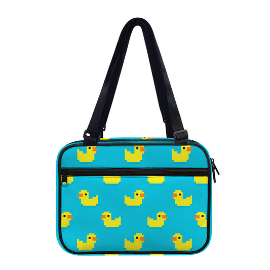 8-Bit Rubber Duck Pattern Print Double Strap Bible Bag