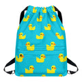 8-Bit Rubber Duck Pattern Print Drawstring Backpack