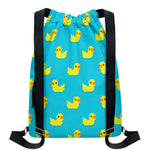 8-Bit Rubber Duck Pattern Print Drawstring Backpack