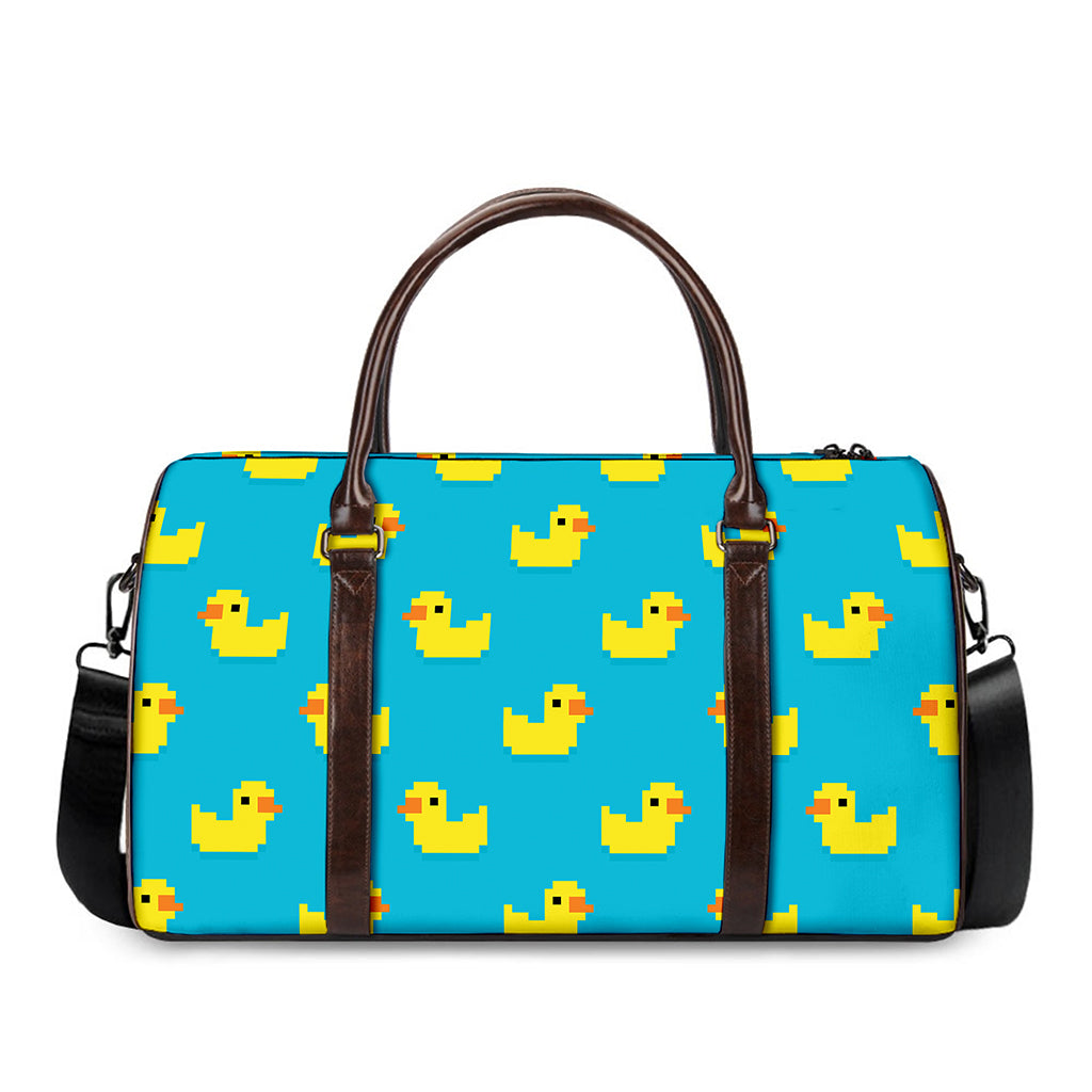 8-Bit Rubber Duck Pattern Print Duffle Bag