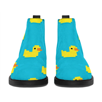 8-Bit Rubber Duck Pattern Print Flat Ankle Boots