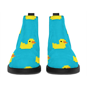 8-Bit Rubber Duck Pattern Print Flat Ankle Boots