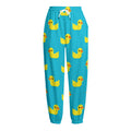 8-Bit Rubber Duck Pattern Print Fleece Lined Knit Pants