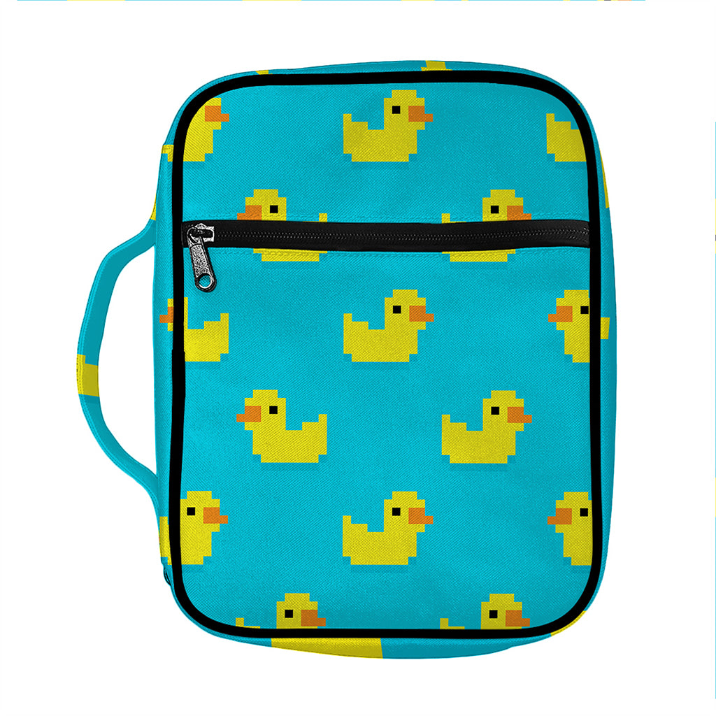 8-Bit Rubber Duck Pattern Print Front Pocket Bible Bag