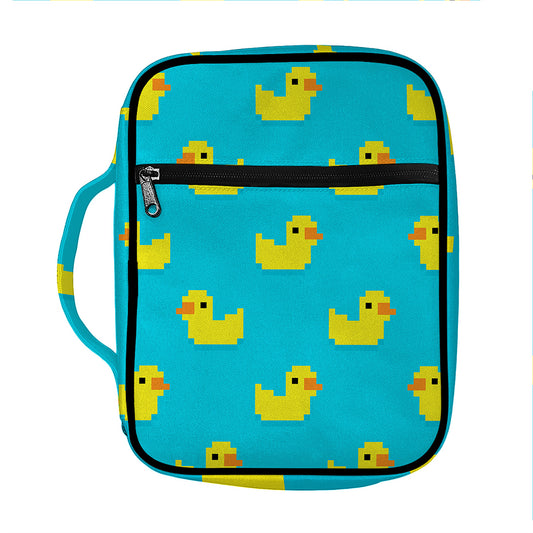 8-Bit Rubber Duck Pattern Print Front Pocket Bible Bag