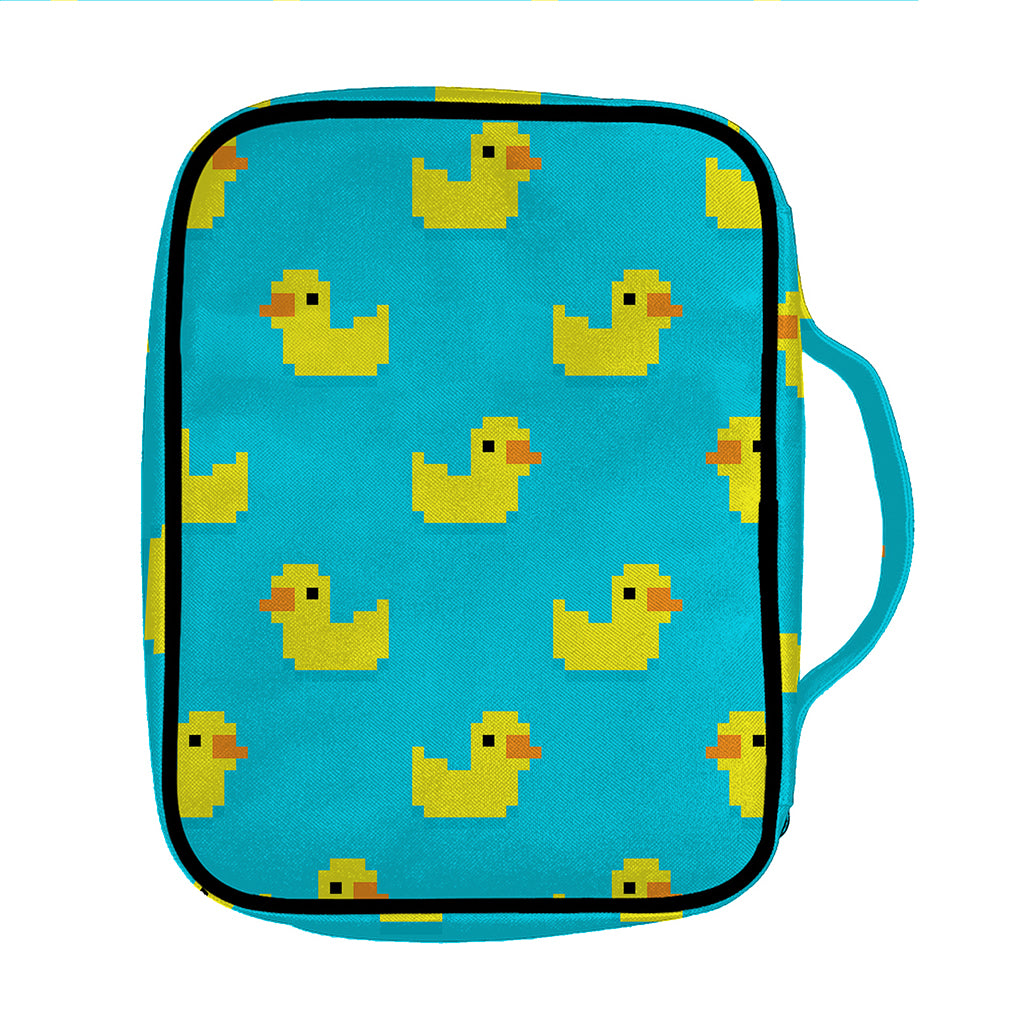 8-Bit Rubber Duck Pattern Print Front Pocket Bible Bag