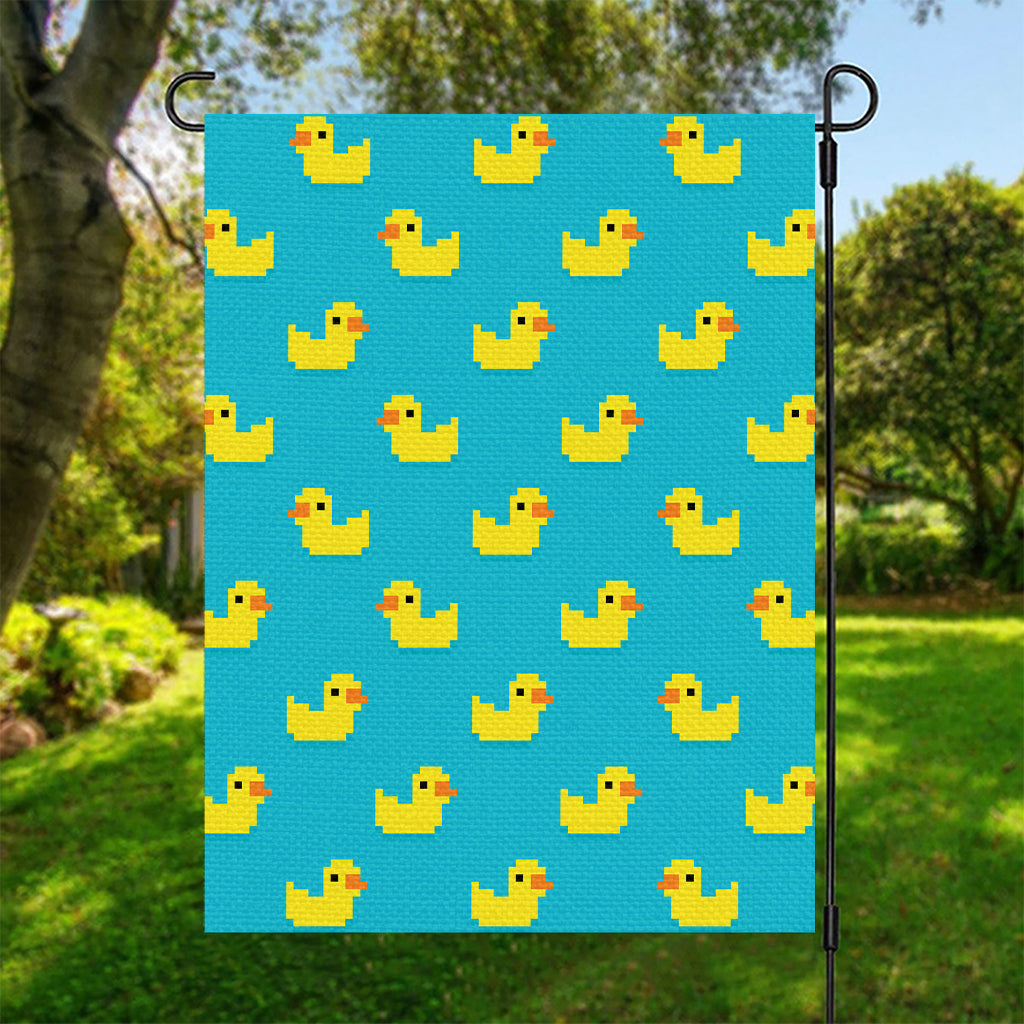 8-Bit Rubber Duck Pattern Print Garden Flag