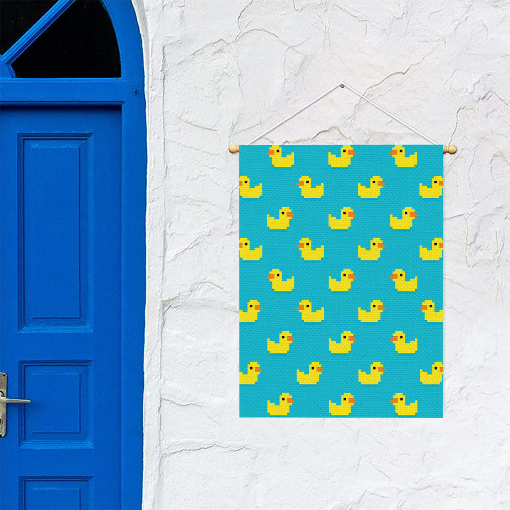 8-Bit Rubber Duck Pattern Print Garden Flag