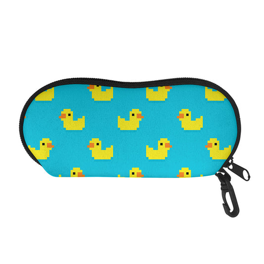 8-Bit Rubber Duck Pattern Print Glasses Case
