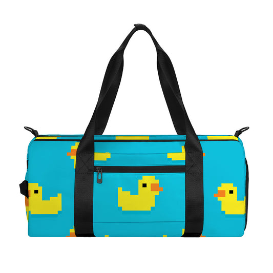 8-Bit Rubber Duck Pattern Print Gym Bag