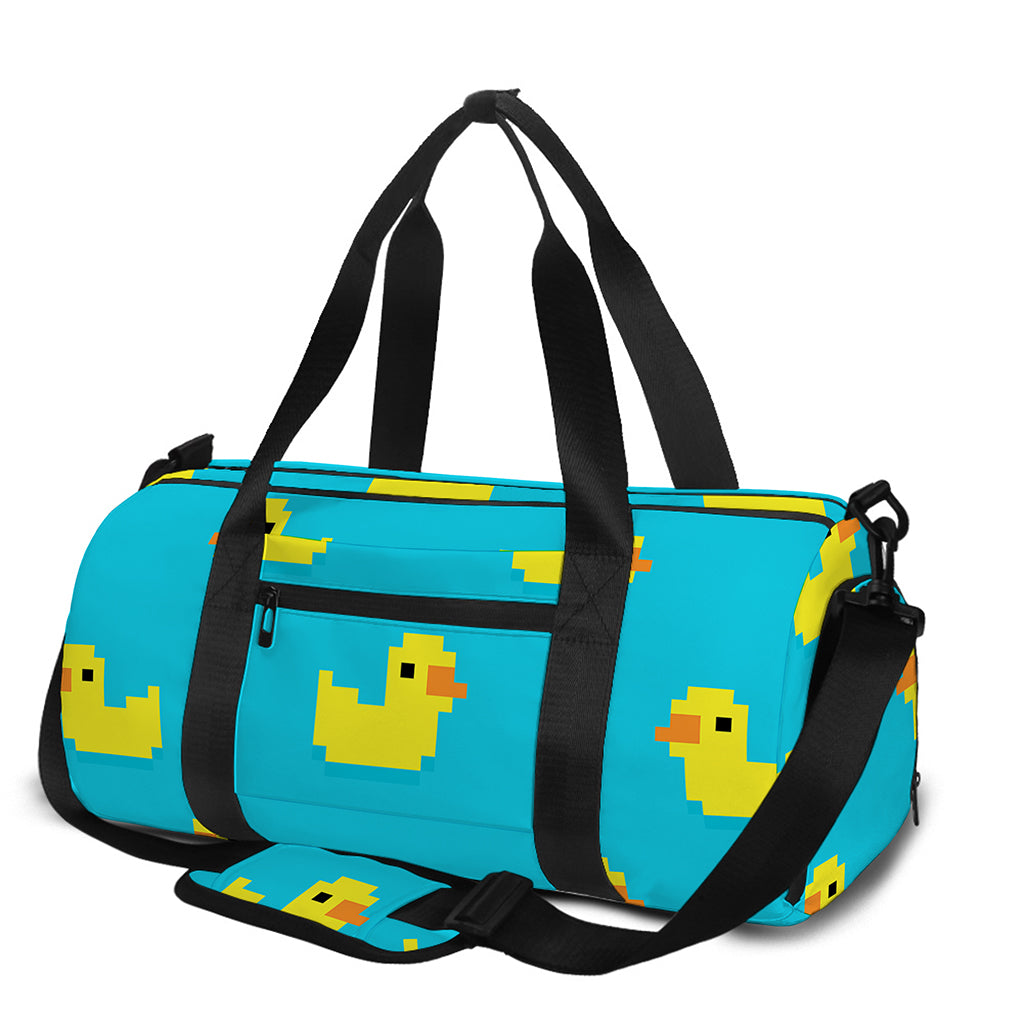 8-Bit Rubber Duck Pattern Print Gym Bag