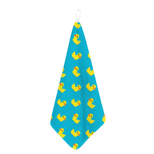 8-Bit Rubber Duck Pattern Print Hand Towel