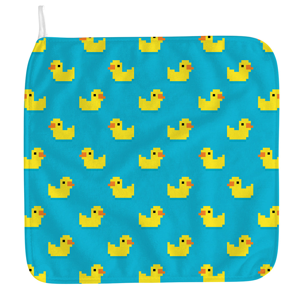 8-Bit Rubber Duck Pattern Print Hand Towel